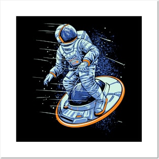 Astronauts Skating on a UFO Posters and Art